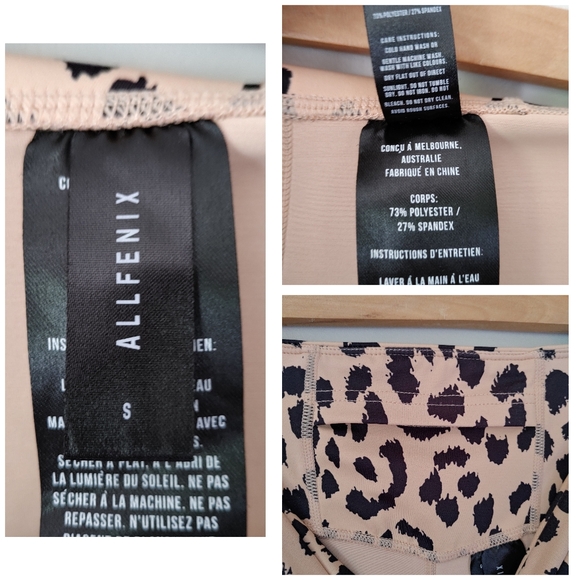 All Fenix Leopard Set Leggings Sports Bra Sz Small Oversized Cheetah Print Camel - Picture 16 of 16